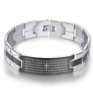 🆕 Stainless Steel The Lords Prayer Men’s Bracelet